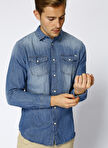 Jack & Jones  Mavi Erkek Denim Gömlek 12138115