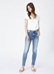 Aeropostale Yüksek Bel Skinny Fit Açık İndigo Kadın Denim Pantolon DP301SK