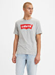 Levis Erkek Gri Bisiklet Yaka T-Shirt