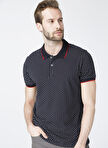 Lee Cooper Lacivert Erkek Polo Yaka Slim Fit Desenli Polo T-Shirt 212 LCM 242053 ANDY