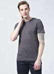 Jack & Jones 12156101_Jjeorganic Basic Tee Ss O Yaka  Slim Fit Düz Gri Erkek T-Shirt