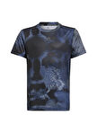 adidas Gri - Beyaz Erkek Çocuk Bisiklet Yaka Kısa Kollu Batik T-Shirt HG2050 B HIIT  TEE