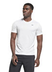 Reebok 100057840 SS TECH TEE Beyaz Erkek Bisiklet Yaka Normal Kalıp T-Shirt