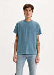 Levis Bisiklet Yaka Mavi Erkek T-Shirt SS CLASSIC PCKT TEE INDIGO WASH H