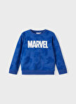 Name İt Mavi Erkek Çocuk O Yaka Uzun Kollu Baskılı Sweatshirt NKMANGUS MARVEL SWEAT BRU MAR