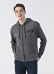 Lee Cooper Kapüşonlu Regular Fit Baskılı Antrasit Melanj Erkek Şardonlu Sweatshirt 231 LCM 241025 GRAND