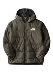 The North Face Yeşil Erkek Çocuk Kapüşonlu Uzun Kollu Düz Mont NF0A7X4RBQW1 B REVERSIBLE PERRITO J