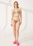People By Fabrika Mavi - Kırmızı - Turuncu Kadın Çiçek Bikini Takım 212-1003