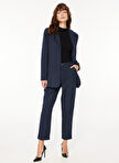 Fabrika Boyfriend Lacivert - Beyaz Kadın Blazer  F3WL-CKT3