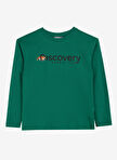 Discovery Expedition Yeşil Erkek Çocuk Bisiklet Yaka Relaxed Fit Baskılı T-Shirt D3WB-TST2