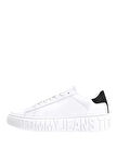 Tommy Hilfiger Beyaz-Siyah Erkek Deri Sneaker TOMMY JEANS LEATHER OUTSOLE