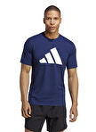 adidas IB8275-TR-ES FR LOGO T DKB Mavi Erkek Yuvarlak Yaka  Slim Fit T-Shirt