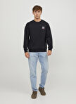 Jack & Jones Yuvarlak Yaka Siyah Erkek Sweatshırt 12230356_RDDDEAN SWEAT CREW NECK L/