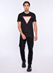 Guess Bisiklet Yaka Baskılı Siyah Erkek T-Shirt CN SS ORIGINAL LOGO - MID ORGANIC S