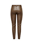 Only Yüksek Bel Normal Kahve Kadın Pantolon ONLEMILY HW ST ANK FAUX LEATHER PNT