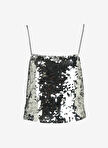 JJXX Payetli Gümüş Kadın Büstiyer JXAVA SEQUIN STRAP CROP TOP WVN