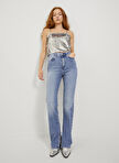 JJXX Yüksek Bel Bootcut Paça Dar Mavi Kadın Denim Pantolon JXCIARA SLIM LONG RHS SLIT HW JEANS