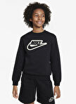 Nike Çocuk Siyah Bisiklet Yaka Sweatshirt FD3182-010 K NSW CLUB+ CREW CREATE