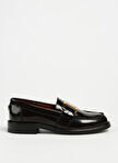 George Hogg Siyah Kadın Deri Loafer 93327