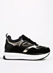 Alberto Guardiani Siyah-Altın Kadın Süet Sneaker LOUISE 0170