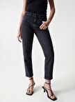 Salsa Jeans Siyah Kadın Yüksek Bel Mom Fit Denim Pantolon 21004613