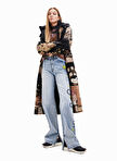 Desigual Normal Bel Geniş Paça Normal Açık İndigo Kadın Denim Pantolon 23WWDD85 Boyner