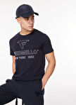 Fred Mello Bisiklet Yaka Lacivert Erkek T-Shirt FM23W02TG