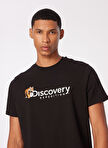 Discovery Expedition D4SM-TST3304 Siyah Bisiklet Yaka Basic Baskılı Erkek T-Shirt