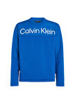 Calvin Klein 00GMS4W338CGN-PW - PULLOVER Erkek Mavi Bisiklet Yaka Normal Kalıp Sweatshirt