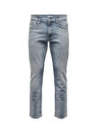 Only & Sons Mavi - Buz Erkek Boru Paça Normal Kalıp Taşlamalı Denim Pantolon ONSWEFT REG. ONE LBD 7652 PIM DNM V