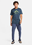 Nike Koyu Mavi Bisiklet Yaka Erkek T-Shirt FQ3914-437-M NK DF TEE TRAIL LOGO