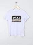 Jack & Jones Baskılı Beyaz Erkek Çocuk T-Shirt JCOLOGAN TEE SS CREW NECK SS24 JNR