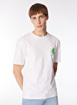 Jack & Jones Bisiklet Yaka Beyaz Erkek T-Shirt JORARUBA CHEST EMB TEE SS CREW NECK