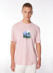 Jack & Jones Yuvarlak Yaka Pembe Erkek T-Shirt JORLUCCA GRAPHIC TEE SS CREW NECK