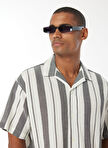 Jack & Jones Relaxed Siyah Erkek Gömlek JORLUKE CREPE RESORT STRIPE SHIRT S