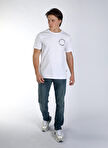 Lee Cooper Yuvarlak Yaka Beyaz Erkek T-Shirt 242 LCM 242002 GRAPES BEYAZ