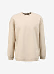 Lee Bisiklet Yaka Ekru Erkek Sweatshırt L241469NQ Loose Fit Sweatshirt