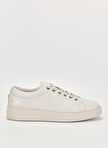 KARL LAGERFELD Beyaz Erkek Deri Sneaker FLINT Lace Lo Lthr