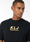 Karl Lagerfeld Jeans Siyah Erkek T-Shirt 240D1701_KLJ REGULAR SSLV SKATE TEE