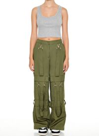 Wide-Leg Utility Kargo Pantolon