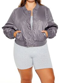 Plus Size Bomber Ceket