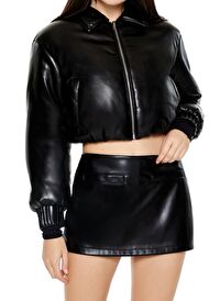 Crop Bomber Ceket