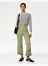 Lyocell™ Straight Leg Crop Kargo Pantolon