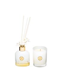 130 ml Beyaz Cam Şişe White Jasmine Oda Kokusu ve Kokulu Vegan Mum Seti