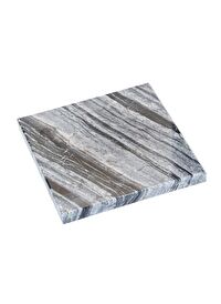Dekoratif Sunumluk Antrasit Doğal Mermer Taş - 20x20 cm 