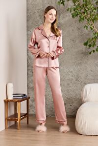 Pierre Cardin  Saten Biyeli Pijama Takımı  - 1200