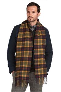 Barbour Unisex Tartan Yün Atkı (%100 Lambswool) GN31 Green/Navy/Red