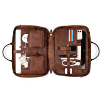 Hakiki Deri Prime Taba Organizer Laptop Çantası