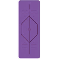 Rebuwo Hizalama Tasarım 5mm Kauçuk Mat Kaydırmaz Yoga Mat Pilates Mat Mor