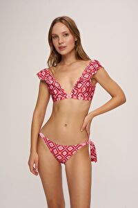 Faux Tulum Bağcıklı Bikini Alt
